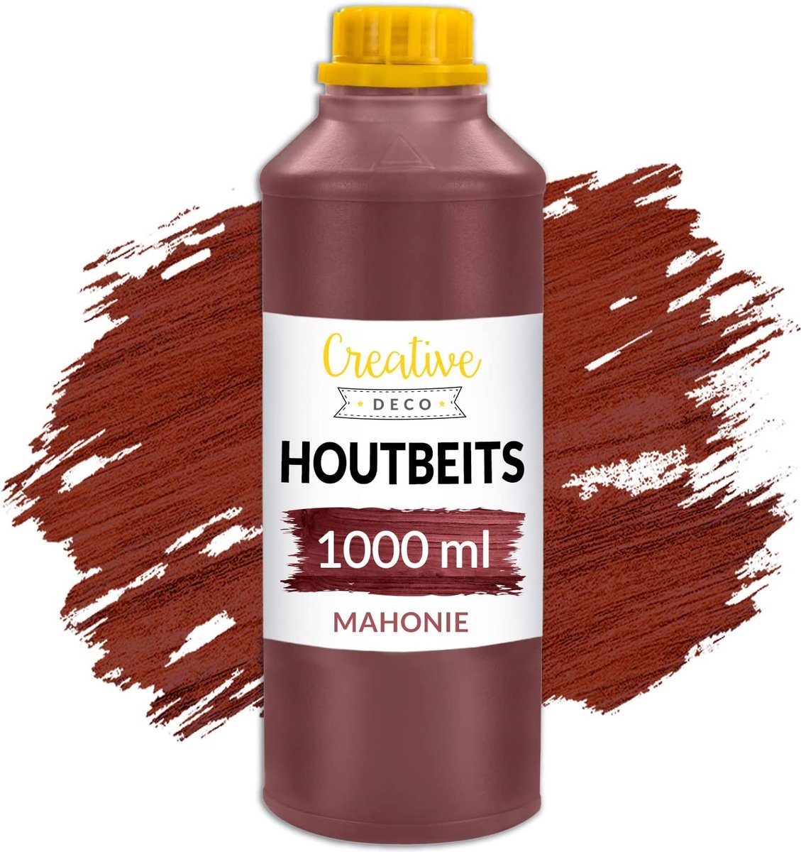 Creative Deco Houtbeits op Waterbasis | Mahoniekleurig | 1 Liter | Voor Hout, Beton, Baksteen, Behang